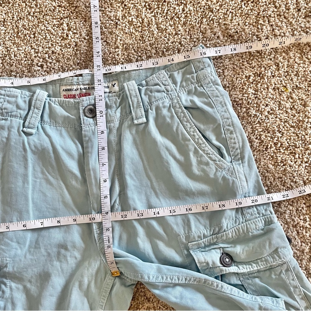 Y2K 2000s American Eagle Cargo Shorts Mens 30 Blue Preppy Paratrooper Classic - Picture 14 of 16
